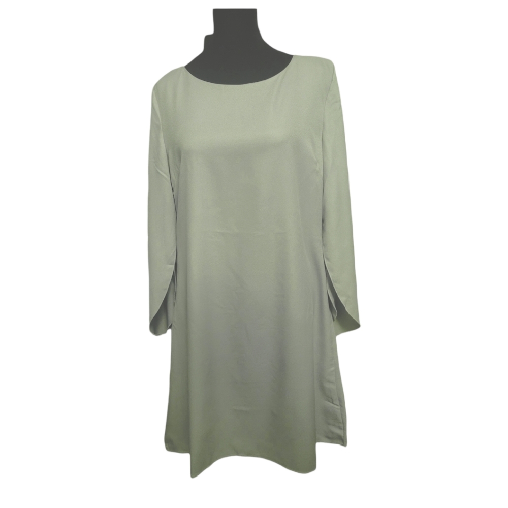 Zeagoo NWT Green Crepe Flutter Sleeve Dress Large